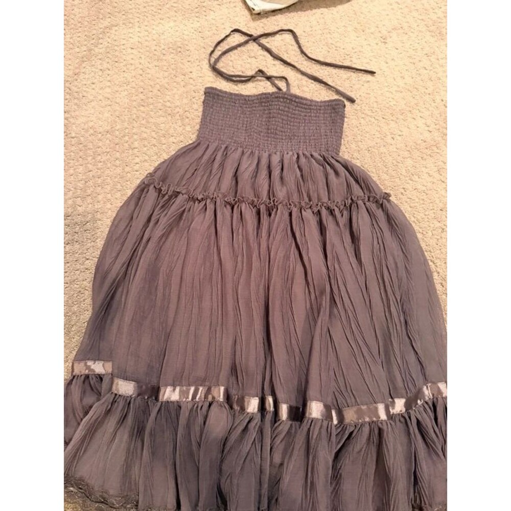 Lapis Boho Smocked Tiered Hi-Lo Dress Mauve Purple Size Small Anthropologie